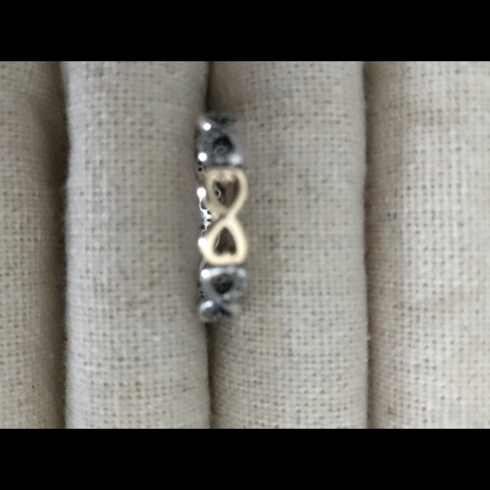 Infinite love ring two tones white and yellow gold